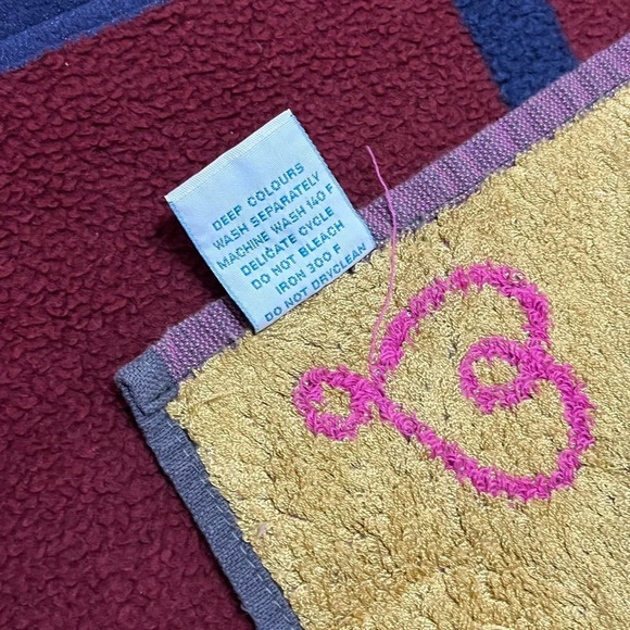 Rare Vintage BESANA Poodle Cafe Italian Bathroom Towel With Tassels Pink… - Picture 5 of 5